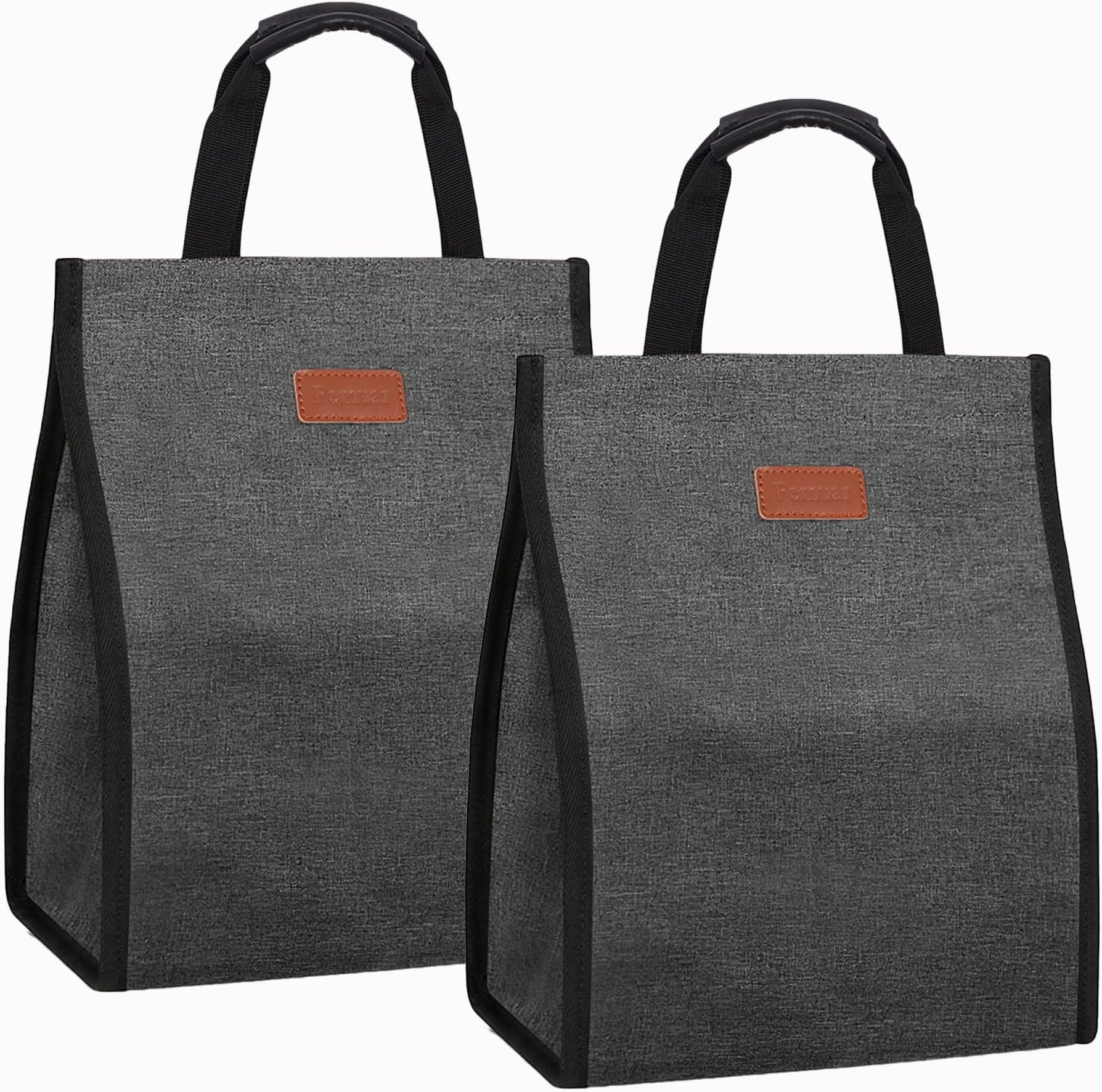 Lunch Bags for Women Insulated Reusable Lunch Tote with Internal Pocket, Lunch Tote bag for Work (Charcoal Grey)
