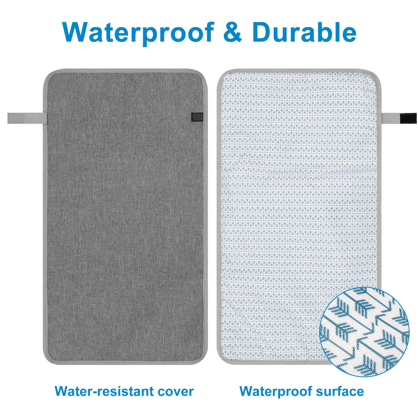 Accmor Cambiador de pañales portátil, impermeable, cambiador de pañales para bebé, portátil, cambiador de viaje para bebé, gris