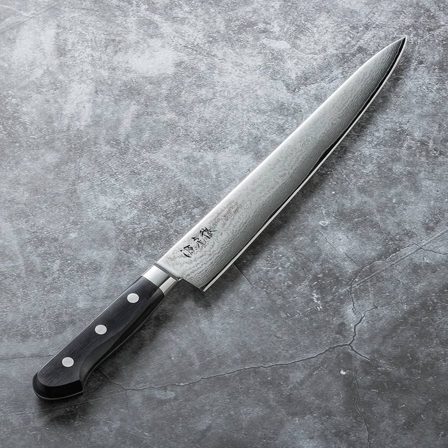 八重桜・業務用スジ引8寸・ZA18ダマスカス鋼 八重桜・業務用スジ引8寸・ZA18ダマスカス鋼