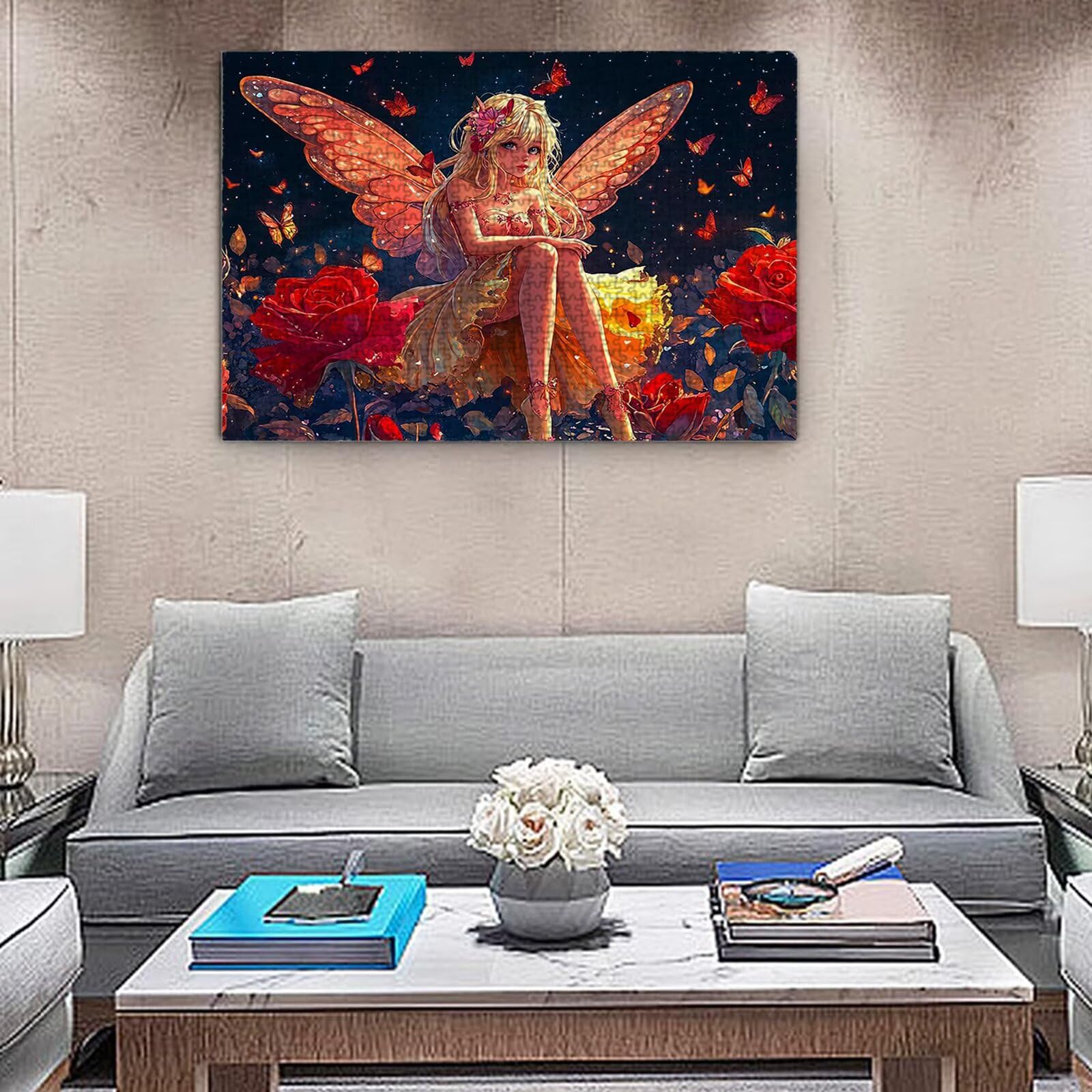 Puzzle dla dorosłych, 5000 sztuk, trudne drewniane puzzle, gra, gra logiczna, gra ręczna, dekoracja rodzinna, kreatywne hobby, prezent 105 x 156 cm czerwona róża kobieta K0F-414