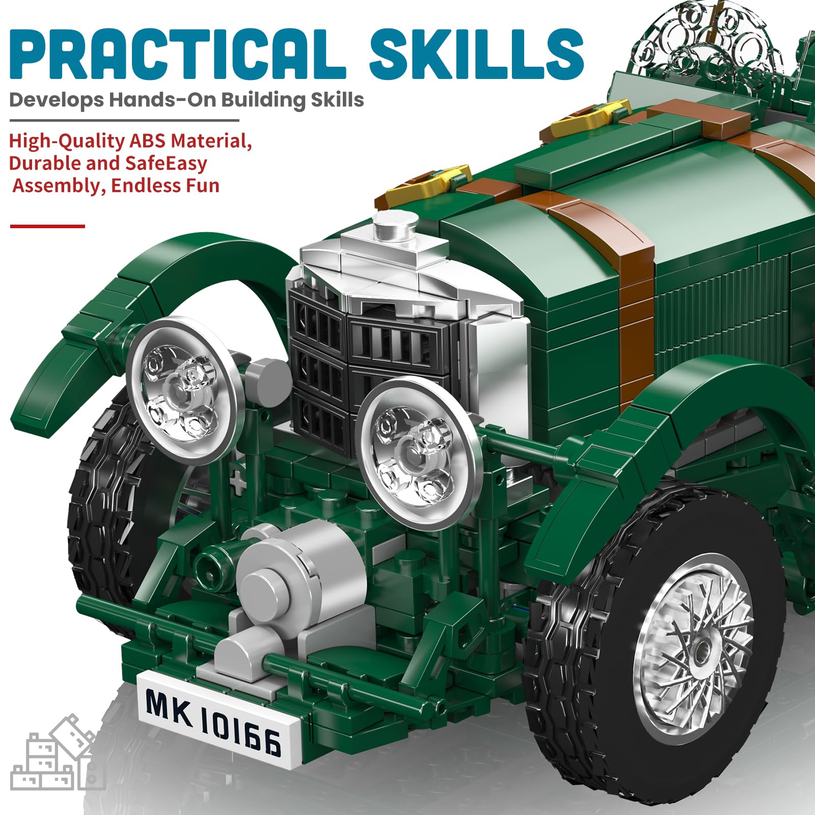 Mould King Oldtimer 10166 - Set di mattoncini classici per adulti e ragazzi dai 14 anni in su (1147 pezzi)
