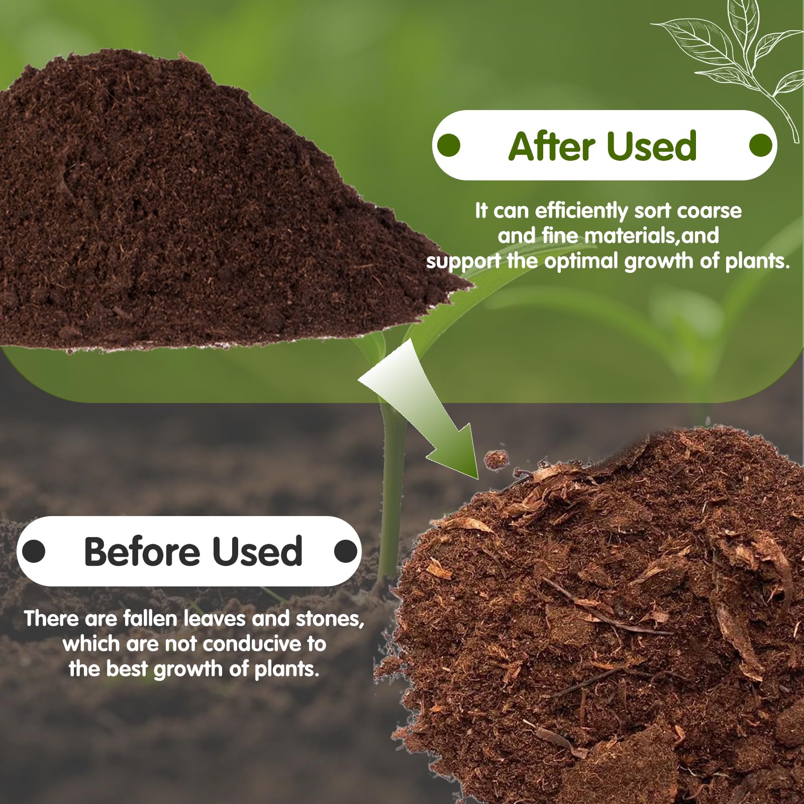 3er-Set Gartensieb rund Ø 30 cm, Metall Kompostsieb Garten Sandsieb für die Gartenarbeit – Sieb für Steine, Erde und organisches Material, 3mm/ 6mm/10mm Masche Sieb, passend für 5-Gallonen-Eimer