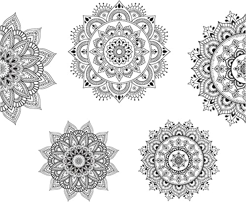 SUPERDANT CalcomanĂas de pared de mandala, medio mandala, colorido mandala, decoraciĂłn de bordes, flores, flores de Namaste indio para sala de yoga, SUPERDANT CalcomanĂas de pared de mandala, medio mandala, colorido mandala, decoraciĂłn de bordes, flores, flores de Namaste indio para sala de yoga,