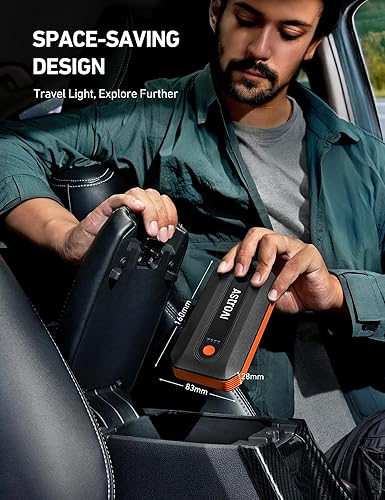 Miniatura 5 de AstroAI Arrancador de batería de coche B8 3000A, batería de arranque de 12 V (hasta 9.0 L de gasolina y motor diesel de 7.0 L), caja de salto