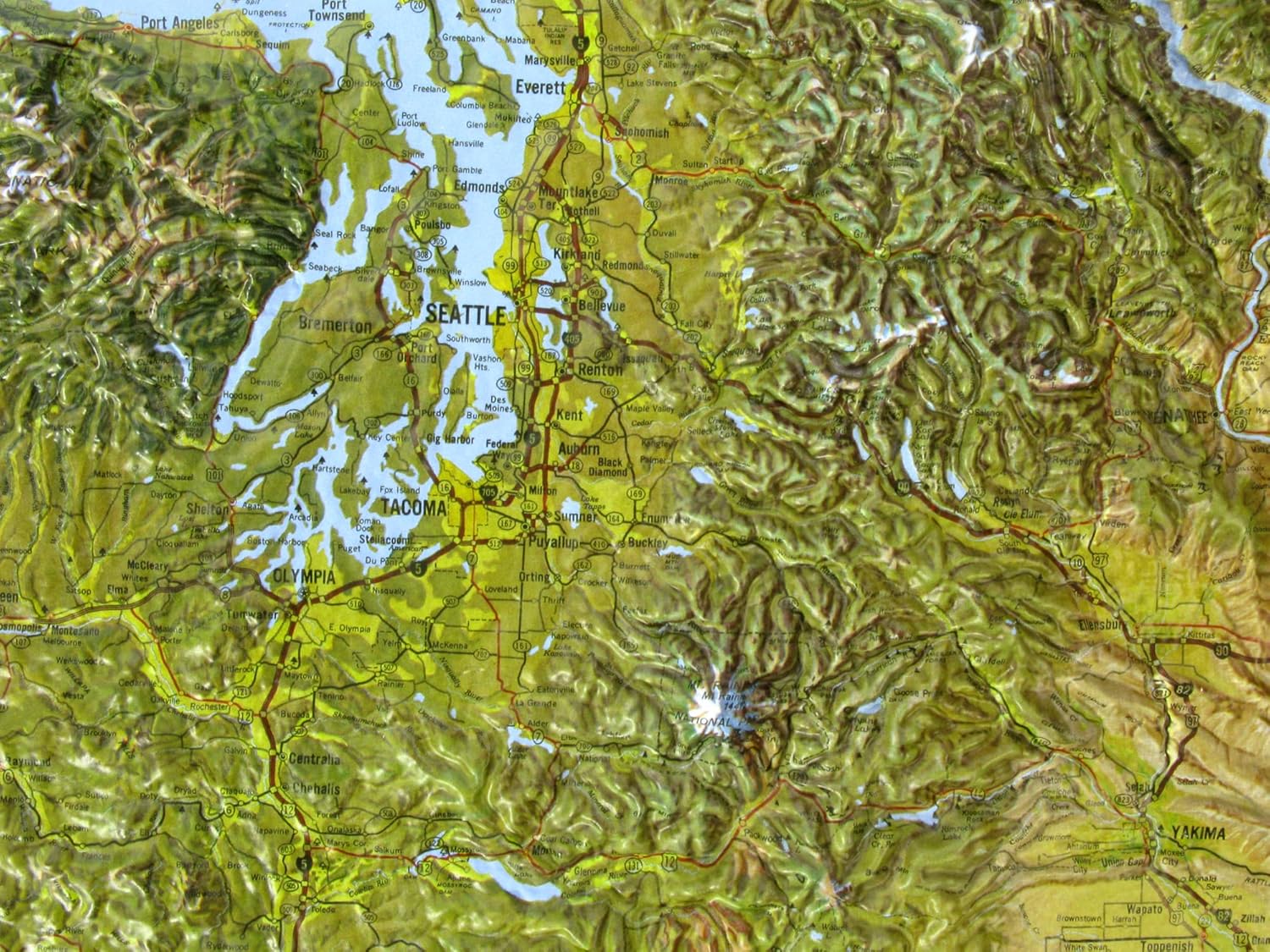 Hubbard Scientific 3D Washington State Map | A True Raised Relief Map - You Can Feel the Terrain | Vacuum-formed Molded | 22″ x 17.5″ | Detailed Topography