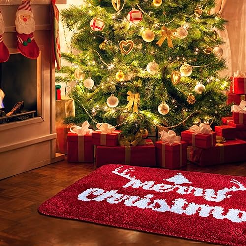 Miniatura 7 de Alfombra de baño de Navidad, decoración de Navidad, alfombra de baño súper suave, alfombra de baño de microfibra, antideslizante, alfombra de baño