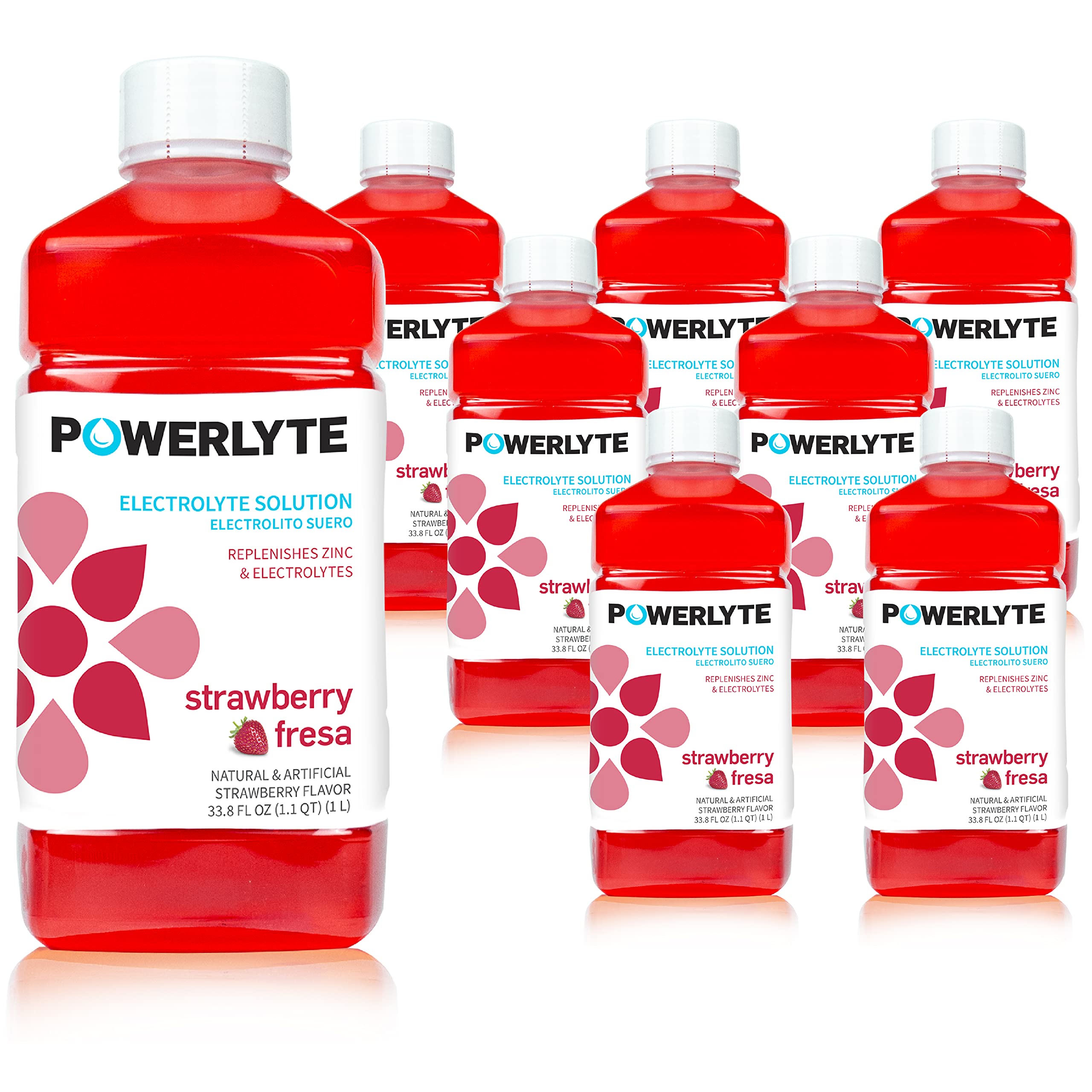 Sport Hydration Electrolyte Solution Drink for Rehydration | Strawberry | 1 Liter | 8-Pack