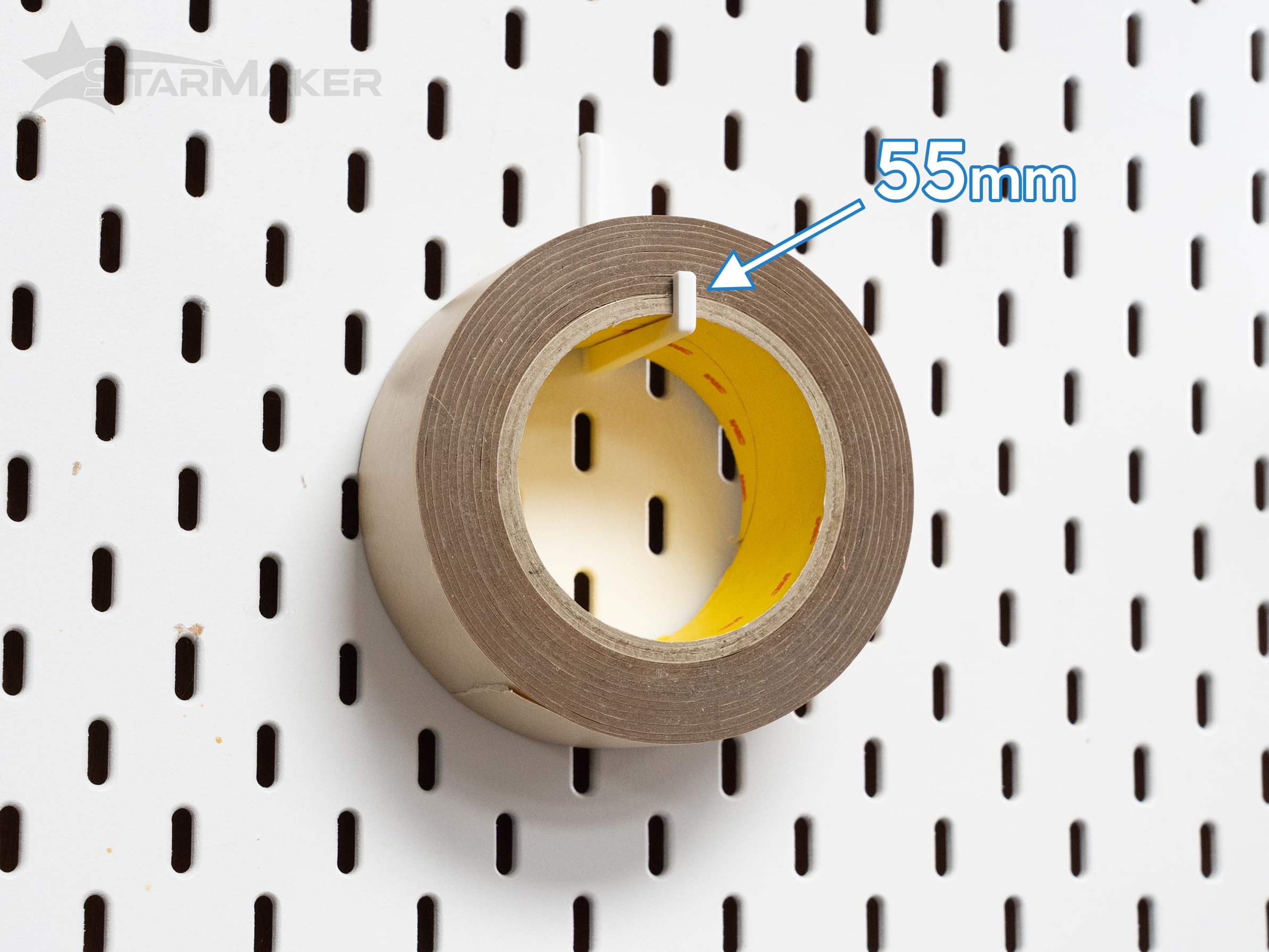 Set di 6 ganci per pannello forato Ikea Skadis - Gancio a L dritto, 75 mm - Supporto da parete, pannello per utensili e accessori