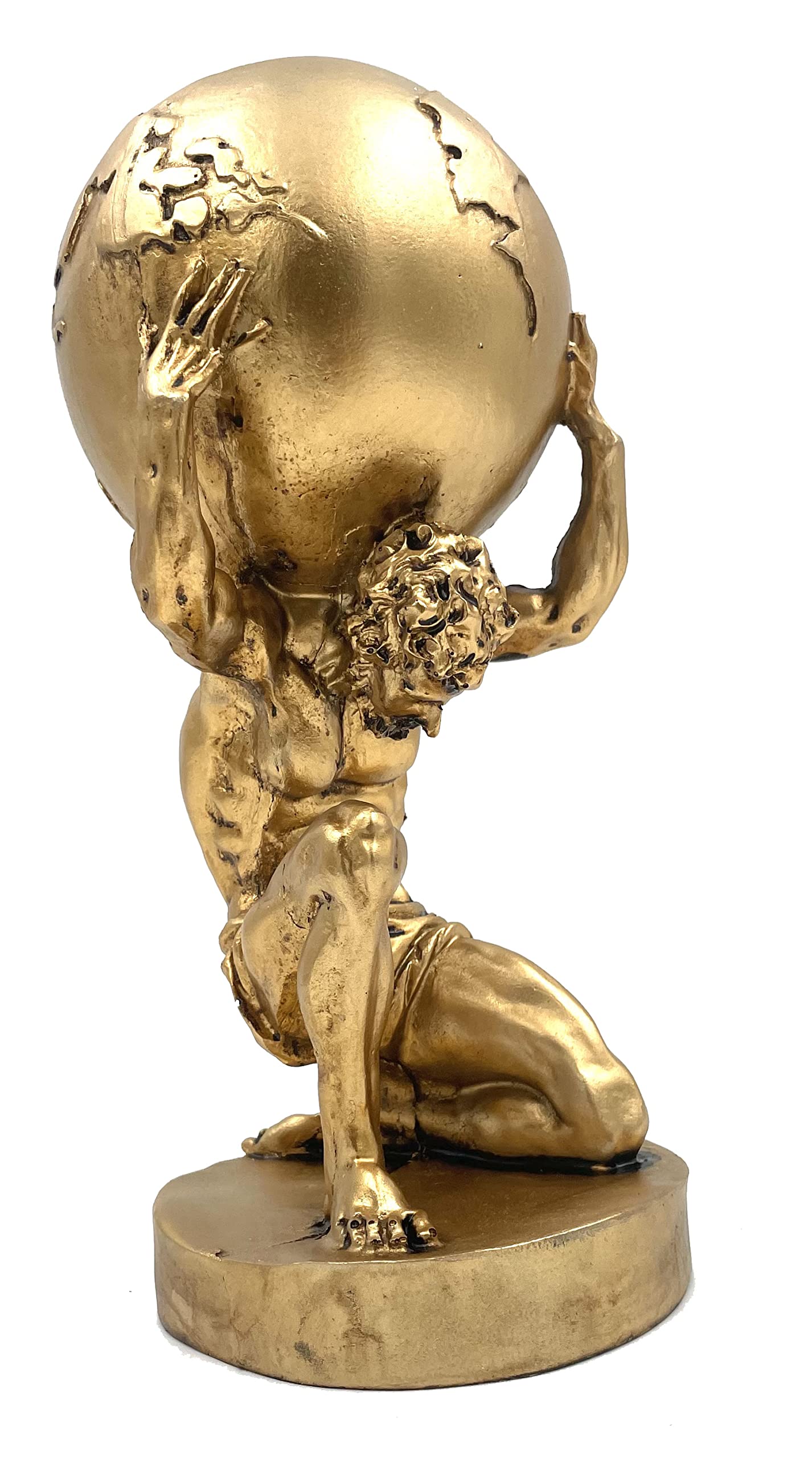 Globe Decoration Statue Human Figurine Home Office Desk Décor Ornament Shelf Gift Resin Sculpture Smart Craft Art Model Gold Color