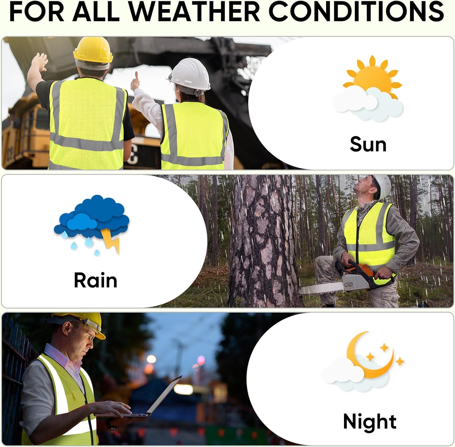 TICONN 2PK/4PK Reflective Safety Vest, High Visibility Vest with Reflective Strips for Men Women, Meets ANSI II - Image 6