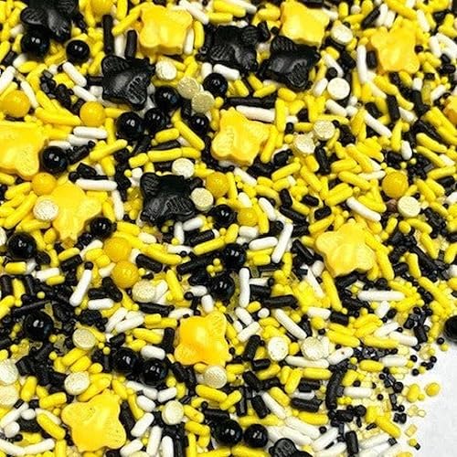 Miniatura 3 de COOL MOM SPRINKLES Gránulos de Bumble Bee (4 onzas)  Gránulos de cumpleaños con temática de verano para decorar pasteles, cupcakes, galletas y