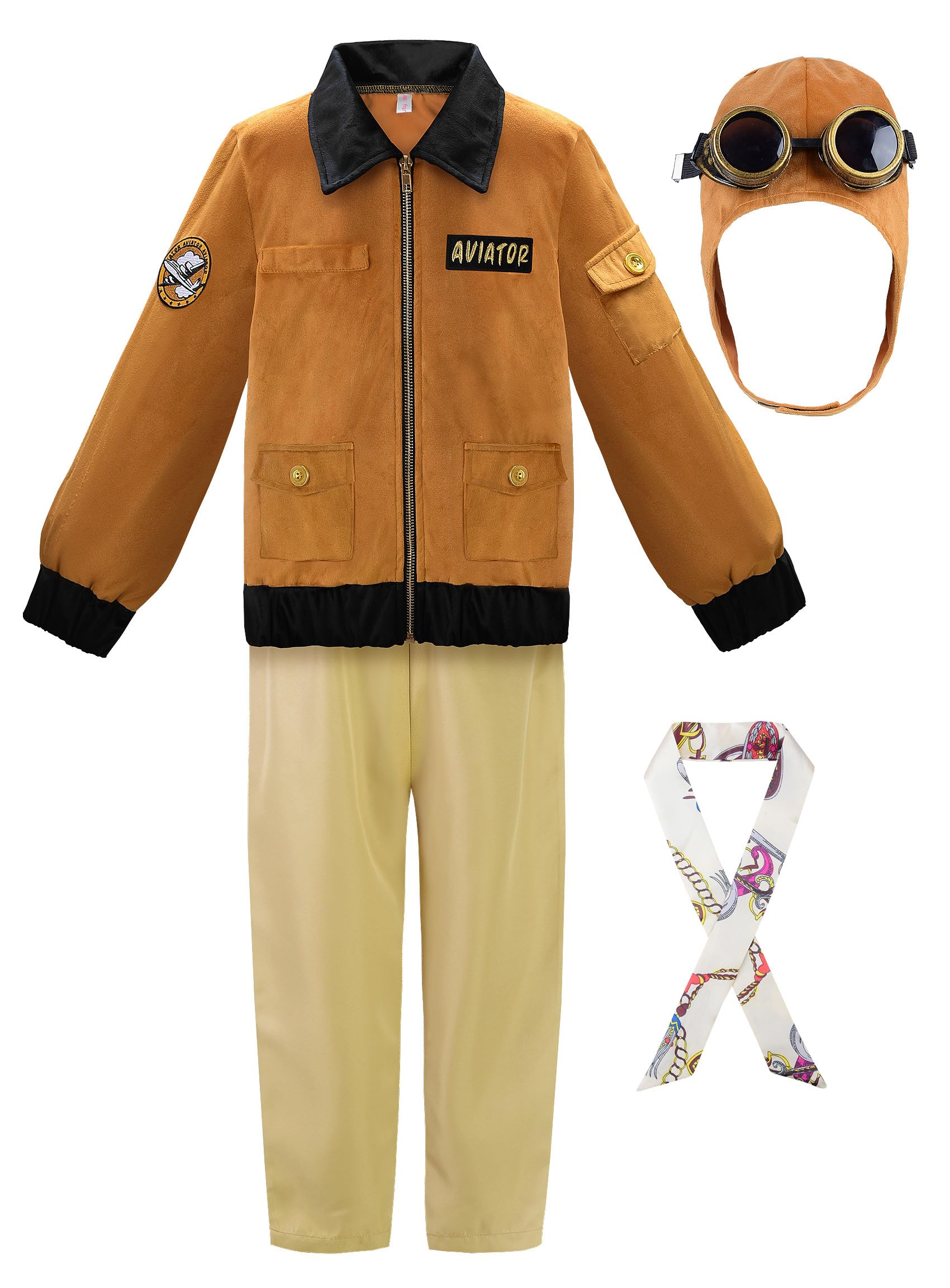 ReliBeauty Earhart Historical Costume Kids Aviator Costume for Girls