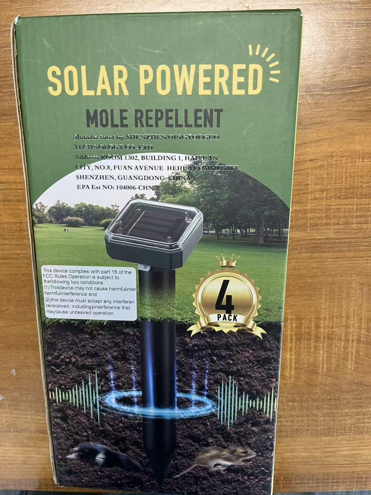 Repelente de topos ultrasónico exterior con carga solar para control de plagas en huerto y césped