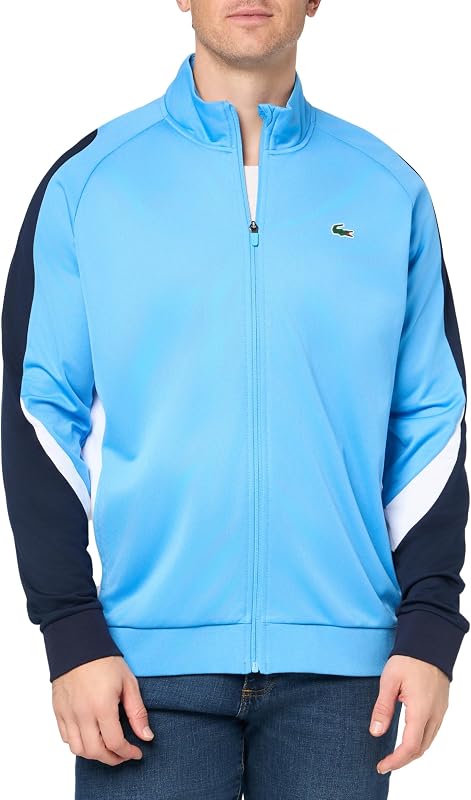 Lacoste Sudadera deportiva de tenis para hombre, ajuste clásico, con cremallera, paquete de 1 unidad