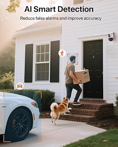 Miniatura 6 de Tenda Cámara para exteriores Wi-Fi 2K+2K, cámara de vigilancia PTZ de 360 con lente dual, seguimiento automático FHD, IP65 impermeable, visión