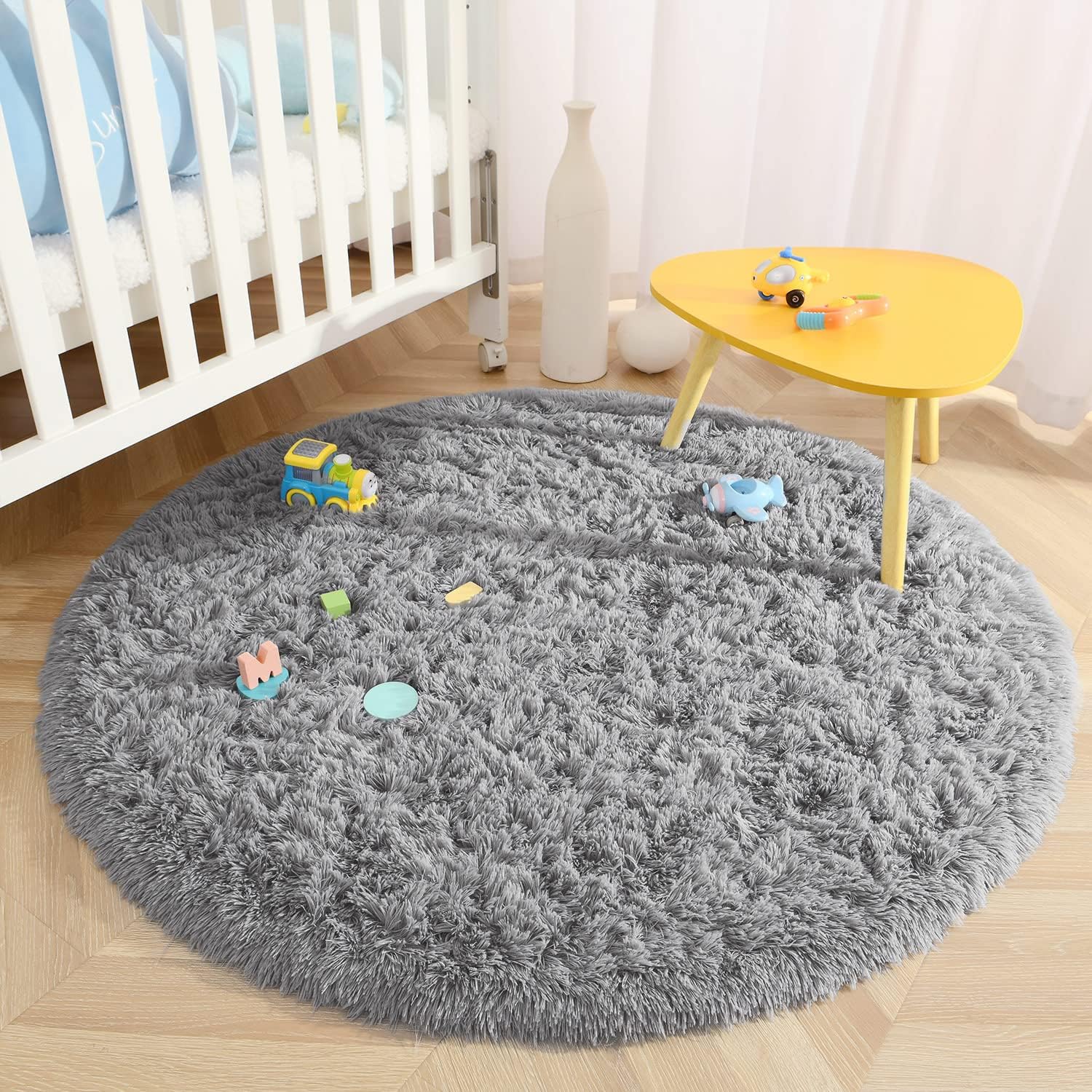 Terrug Super Soft Round Rugs for Kids Room, Cute Fluffy