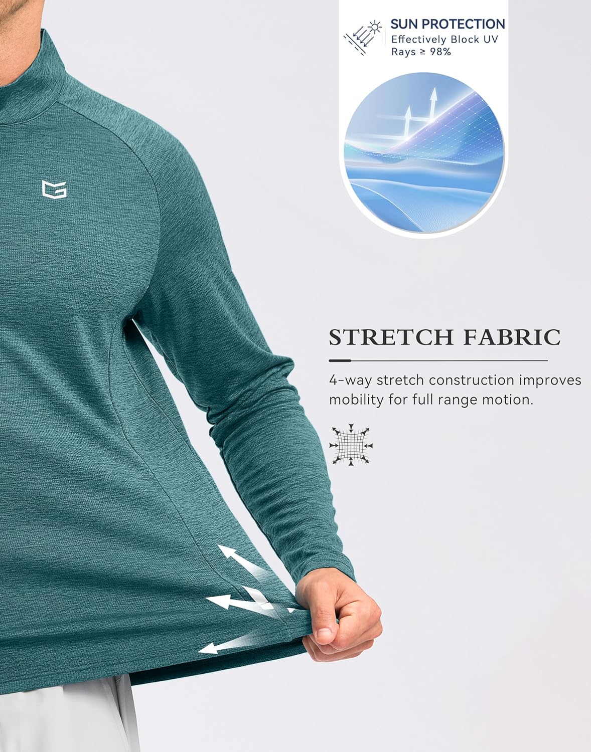 G Gradual Men's Running Shirts Long Sleeve Athletic Shirt Lightweight Quick Dry Quarter Zip Pullover for Men Workout Gym Golf - Image 5