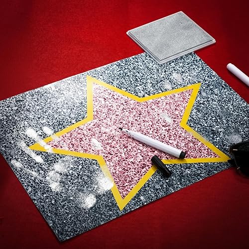 Miniatura 4 de Eaasty 51 tarjetas de estrellas favoritas de estrellas de la fama con almohadilla de tinta de huellas dactilares, marcador negro para actividades