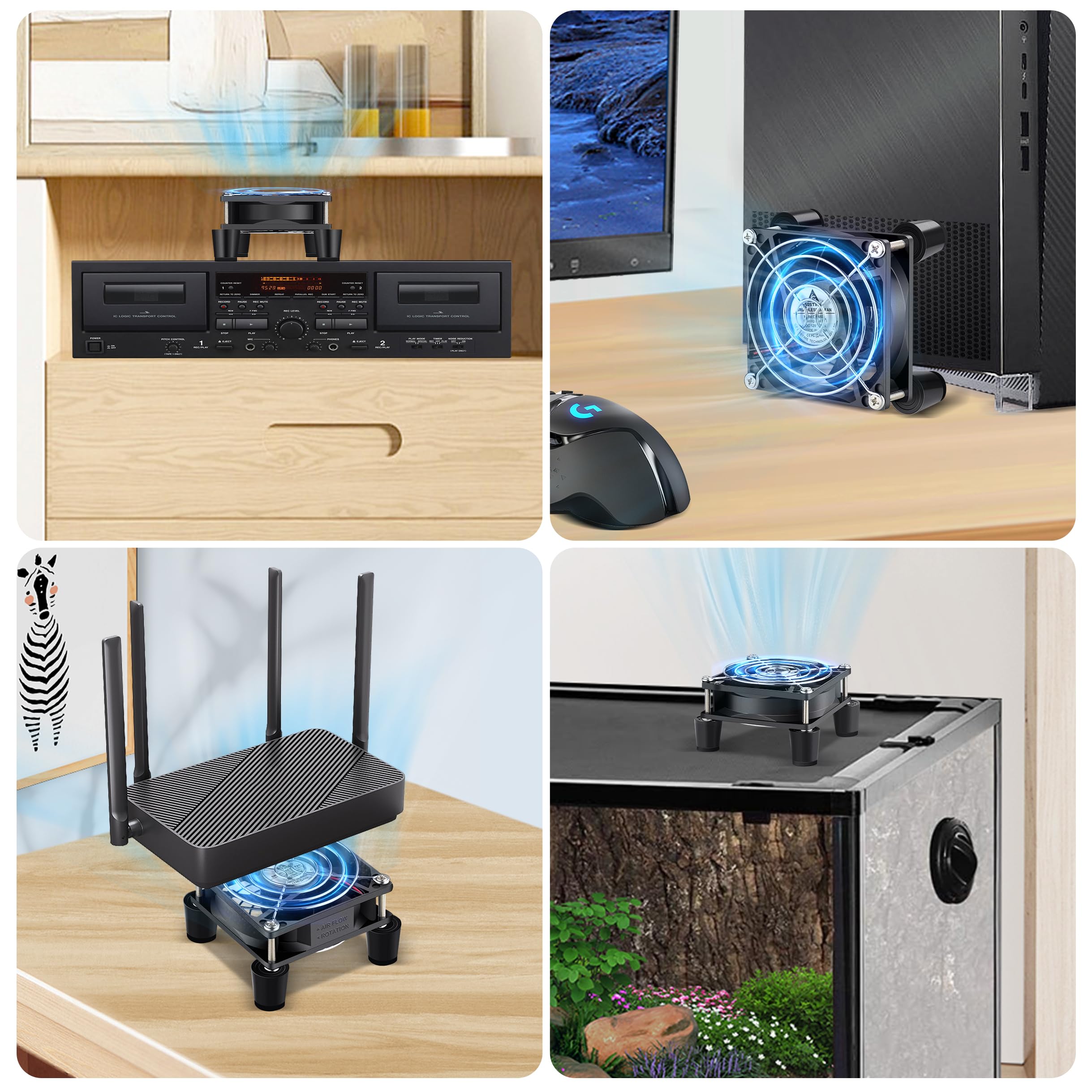 GDSTIME Ventilateur PC 80mm 220V Fan 80x80x25 à Roulement à Billes Réglable | ventilateur 220v 80mm PC Fan 230v 4500 tr/min avec Contrôleur de Vitesse Réglable pour PC Boîtier TV Routeur Modem