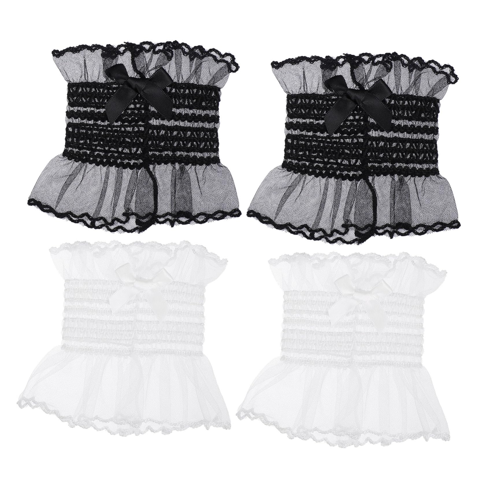 BESPORTBLE Sturdy Lace Gloves 2 Pairs Women's Wedding Bridal Gloves Elegant Lolita Accessories for Parties