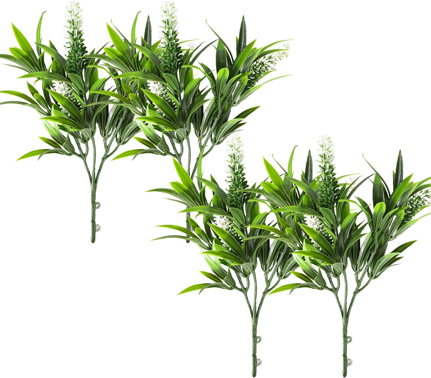 SunnyRoyal 11 PCS 10 inch Artificial Flowers Fake Greenery Plants for Home Décor Floral Bouquets Table Plants Kitchen Wedding Outdoor Indoor Decorations, Green