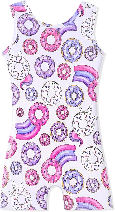HOZIY Girls Gymnastics Leotards for Kids Tumbling Outfits Biketard Sparkle Adorable Pattern