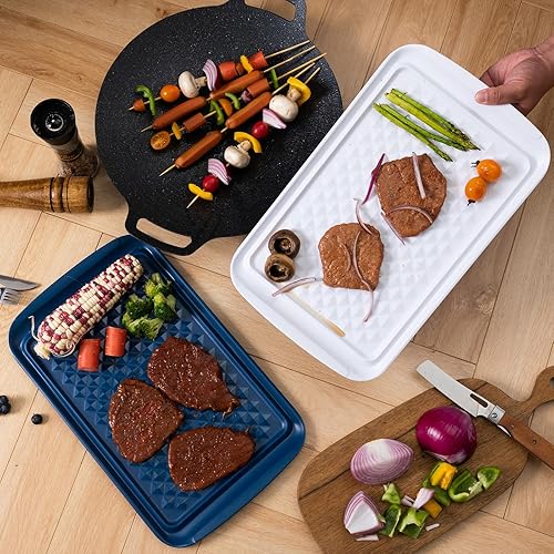 Miniatura 3 de LEHAHA Bandejas de preparación para parrilla, platos y bandejas de melamina para preparación y servir para entretenimiento al aire libre, bandejas