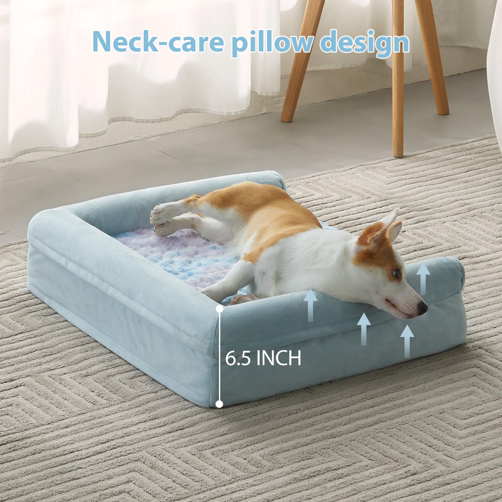 BFPETHOME XL Dog Beds for Extra Large Dogs, XL Dog Bed, Extra Large Dog Bed Washable, Jumbo Dog Bed with Removable Cover, Waterproof Lining and Nonskid Bottom, Egg-Crate Foam Pet Sofa Bed