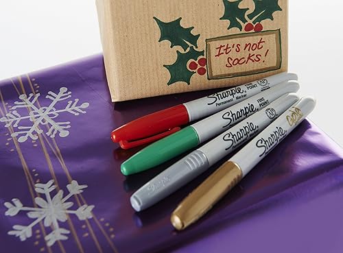 Vista 73 de Sharpie Marcador permanente, punta fina para detalles llamativos, tinta negra, 1 rotulador Negro