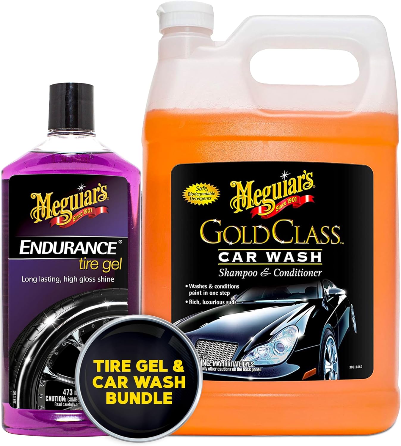 Meguiar's Gold Class Car Wash G7516 Endurance Tire Gel Bundle