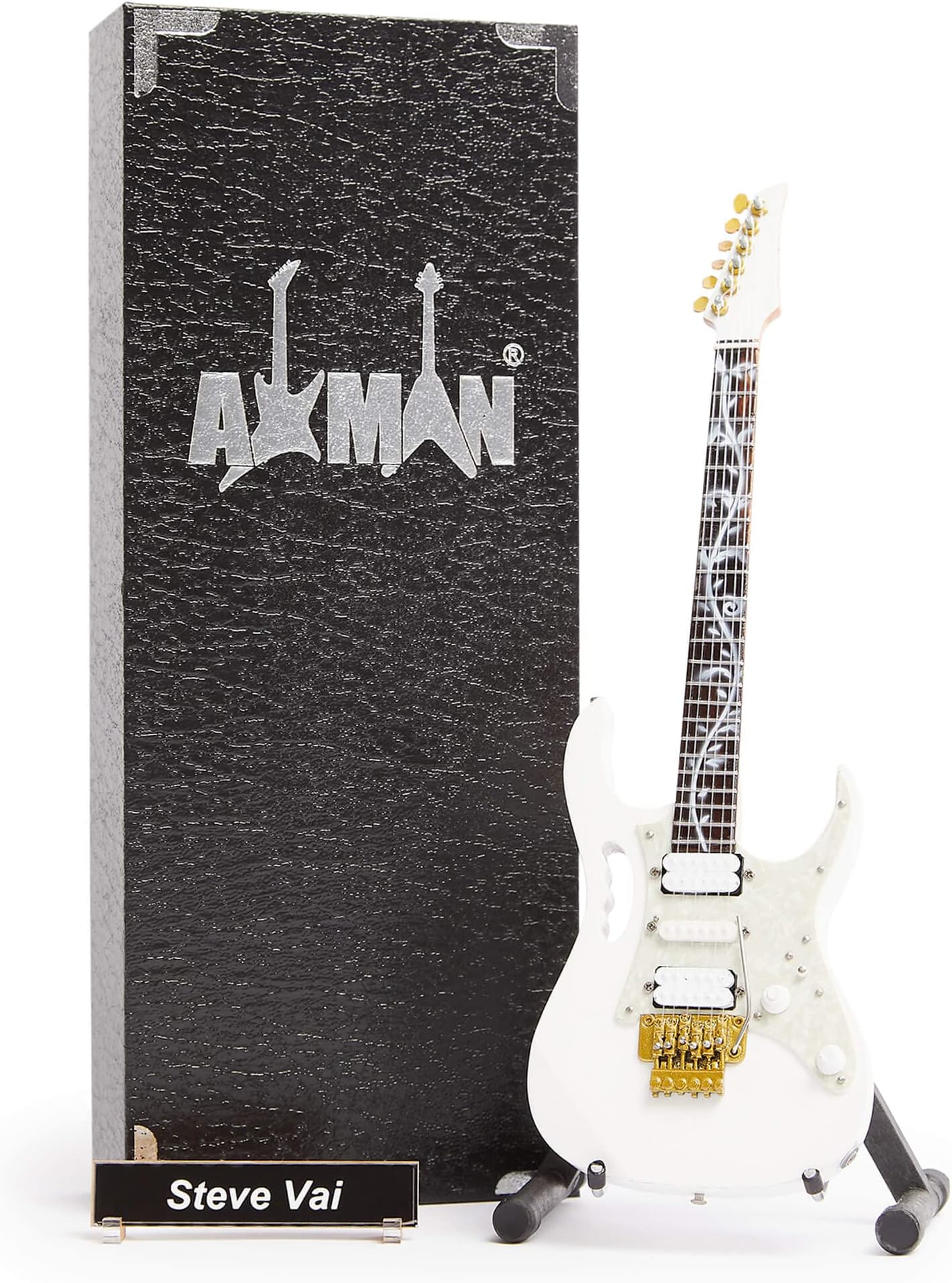 Steve Vai: JEMV7 - Miniature Guitar Replica - Music Gifts - Handmade Ornamental 1/4 Scale - Includes a Display Box, Name Tag and Miniature Guitar Stand