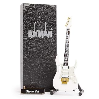 Steve Vai : JEMV7 – Réplique de guitare miniature – Cadeaux de musique – Ornement fait main échelle 1/4 – Comprend une boîte de présentation, une étiquette de nom et un support de guitare miniature - Les Beatles, Paul McCartney, John Lennon, RIngo Starr, George Harrison