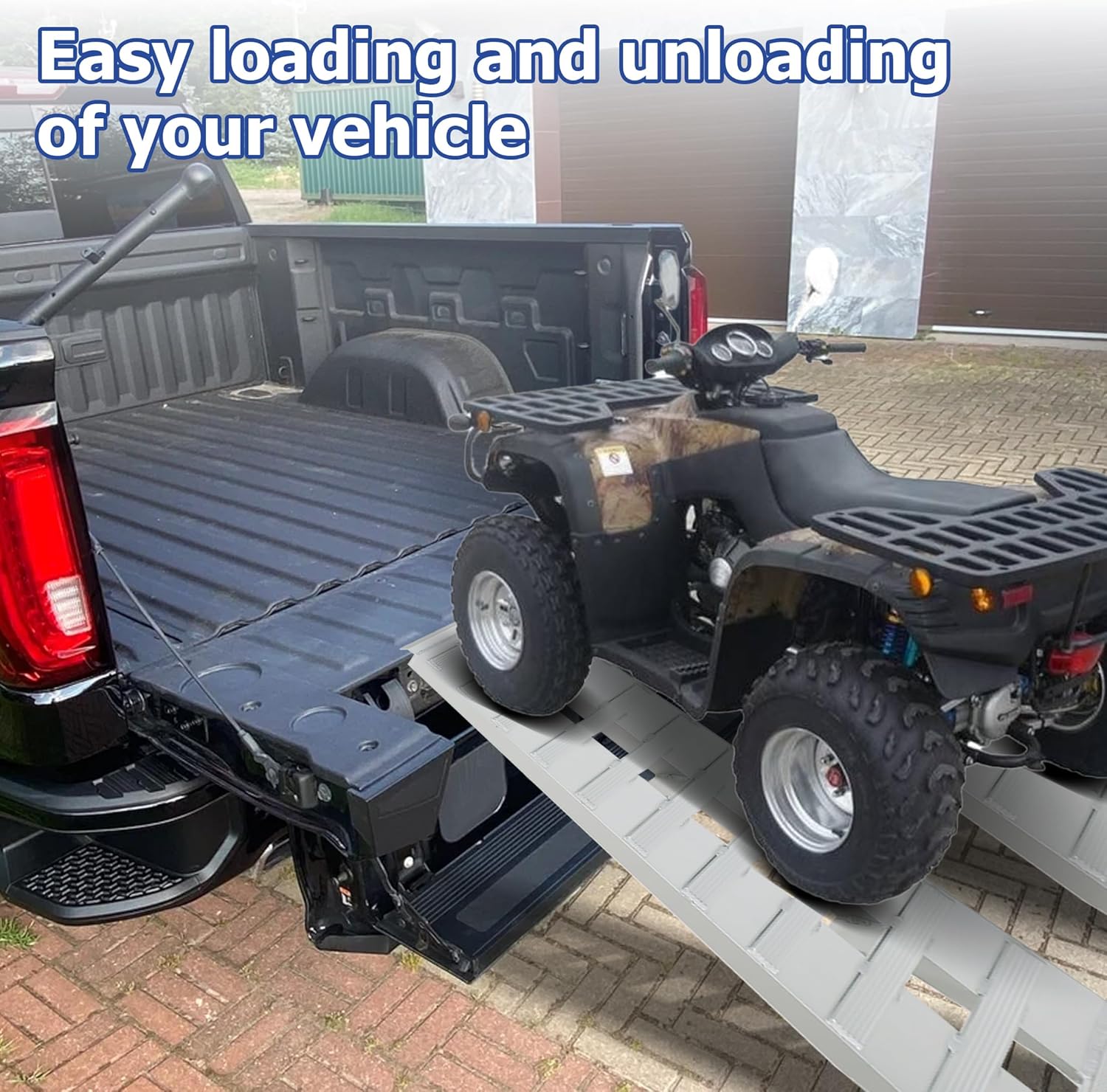 2pcs 60 x 12 Aluminum Trailer Ramps with Beavertail Hook End 6000LBS, Loading Ramps Car Auto Hauler