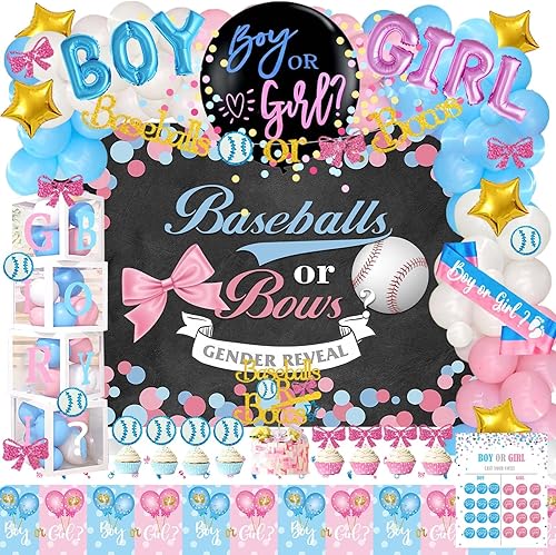 Miniatura 1 de Hombae Whats The Scoop Decoraciones de revelación de género Whats The Scoop Kit de suministros para fiesta de baby shower He o She Whats The Scoop