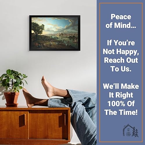 Miniatura 5 de Vista de la cabaña perdida de Varsovia por Bernardo Bellotto  Imprimir marco plano negro  Reproducción de pinturas de obras de arte finas  Póster