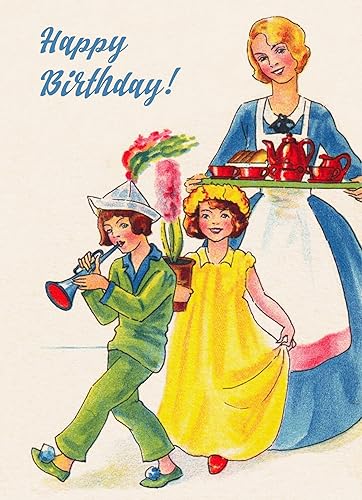 PIXILUV Tarjeta de felicitación de feliz cumpleaños  Joyful Family Brother Sister and Mother  Birthday Wishes Vintage Tarjeta de felicitación grande