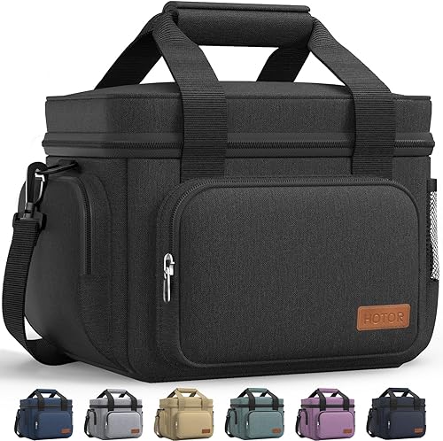 Miniatura 11 de HOTOR Lonchera para hombres y mujeres – Bolsa térmica de almuerzo a prueba de fugas con correa ajustable, múltiples bolsillos para oficina, picnic