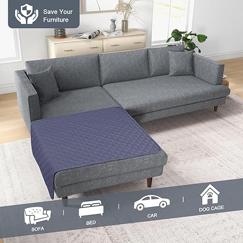 Miniatura 4 de TAOCOCO Funda de sofá 100 % impermeable, reversible, funda de asiento para mascotas, para sofá modular L, otomanos, sofá otomano, protector de