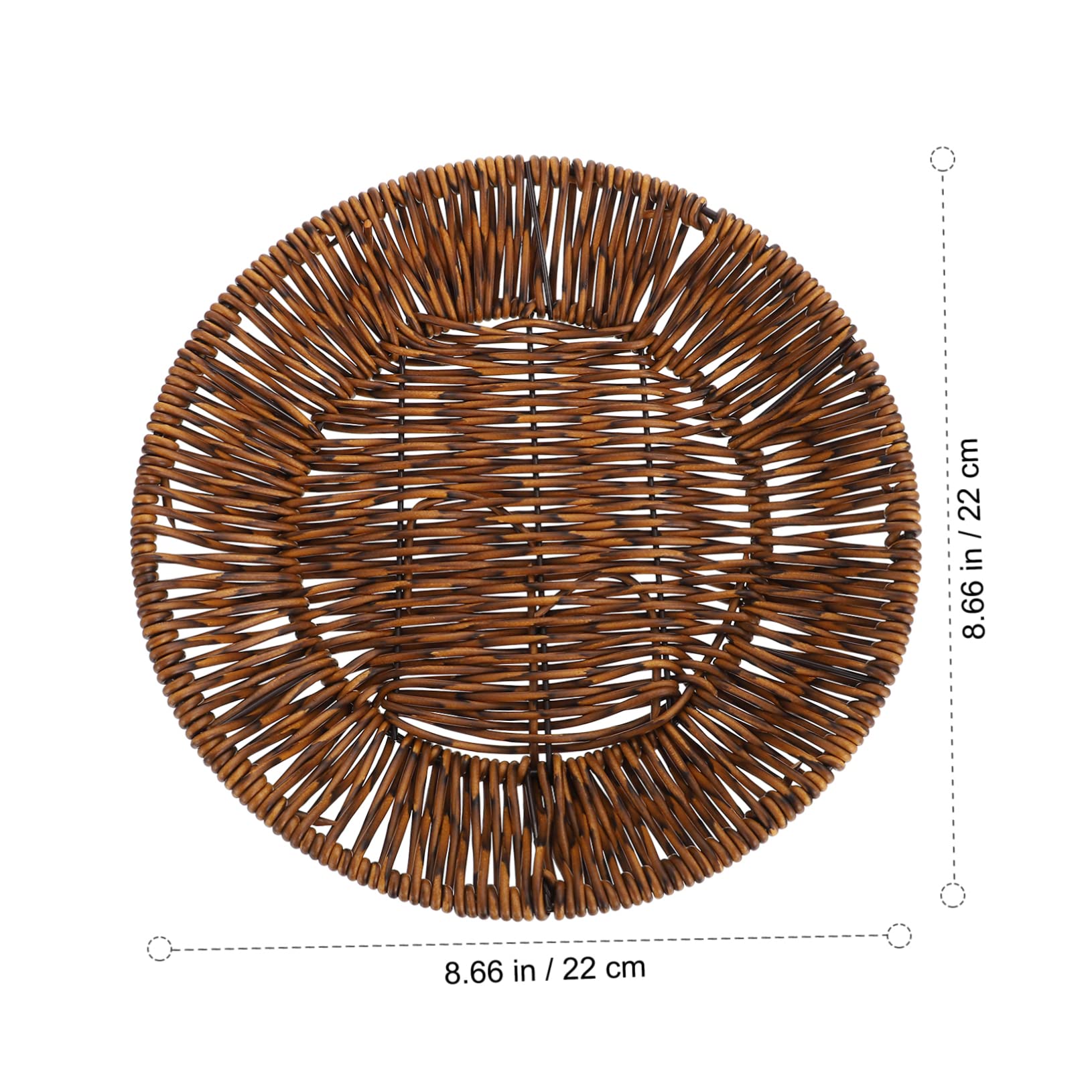 GRIRIW Fruit Basket Square Storage Bins Woven Wicker Basket Fruit Woven Basket Small Wicker Baskets Square Basket Home Woven Basket Storage Baskets Food Woven Basket Iron Frame re-usable