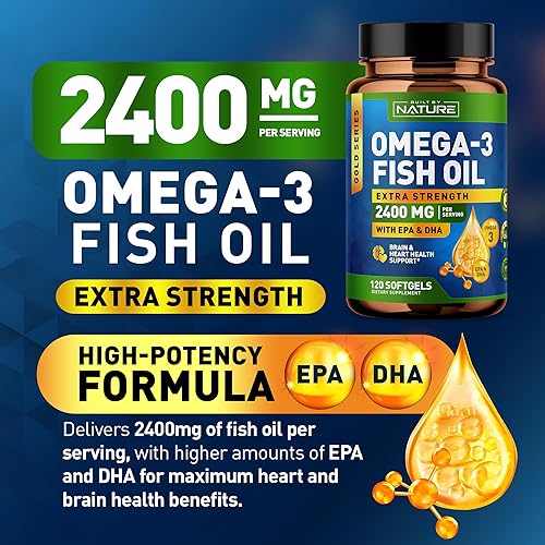 Miniatura 2 de Built by Nature Geles suaves de aceite de pescado Omega 3 - 2400 mg de aceite de pescado, 1440 mg de Omega 3, 864 mg de EPA, 576 mg de DHA -