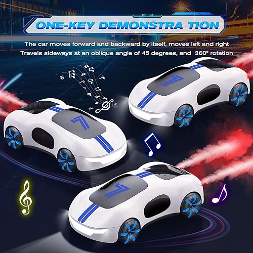 Miniatura 4 de Auto de control remoto con detección de gestos, auto de acrobacias a control remoto con rociado ligero y sonido, 2.4 GHz Hobby RC Cars Toy para