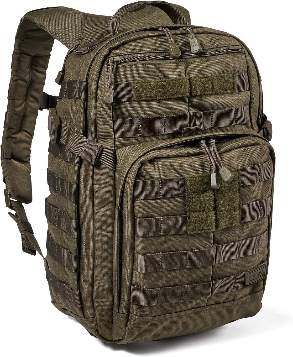 5.11 Tactical Backpack – Rush 12 2.0 – Military Molle Pack, CCW with Multiple Compartments, 24 Liter, Small, Style 56561, Ranger Green