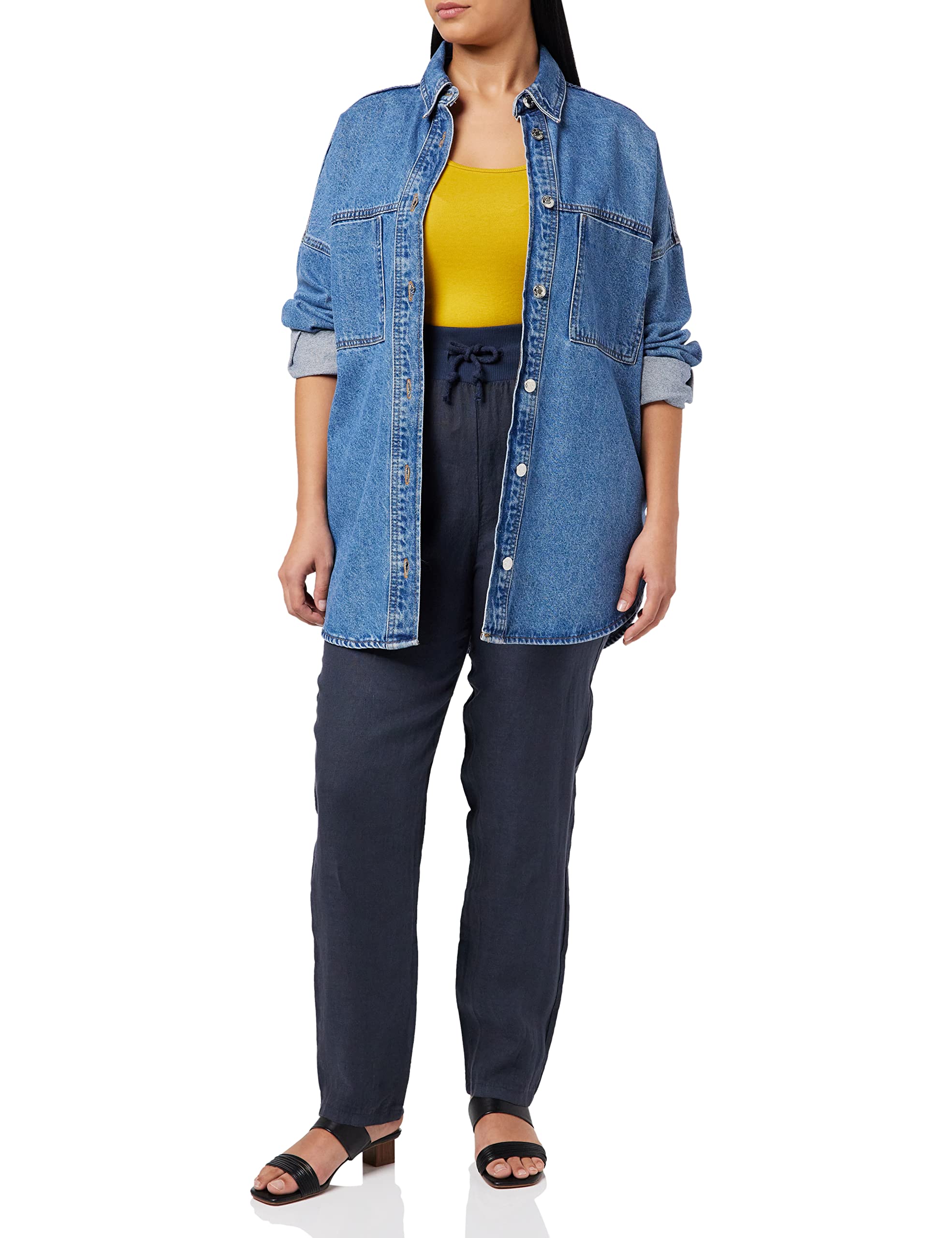 Bonamaison TRLSC100806 Pantalon dcontract, Bleu Marine, 40 Femme