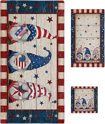 Red Blue Farmhouse Flag Bath Towels for Bathroom Set - Luxury Microfiber Towels Gifts for Women,Quick Dry Beach Kitchen Hand Hair Face Yoga Workout