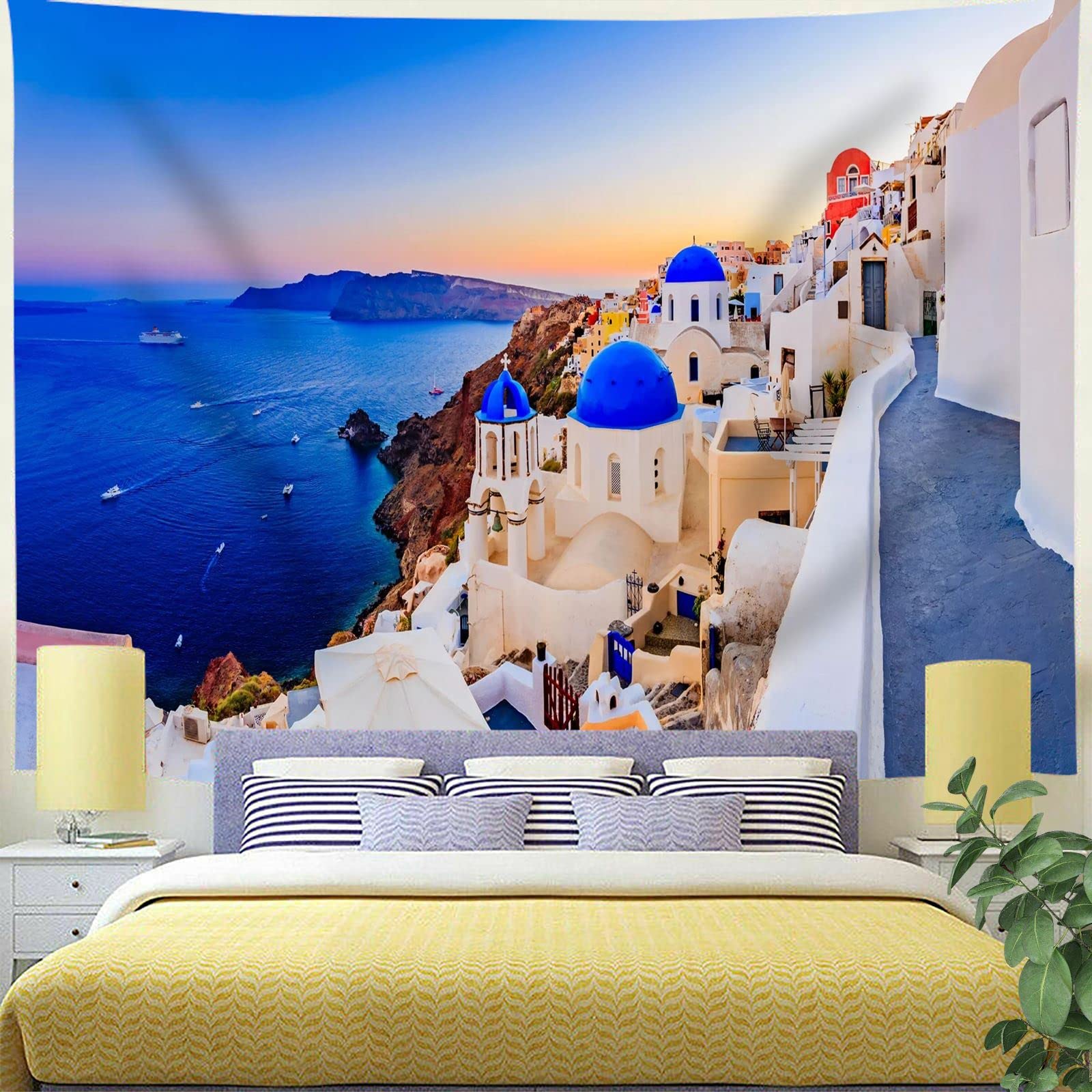 Amazon.co.jp: サントリーニ島、ギリシャの白い石造りの建物