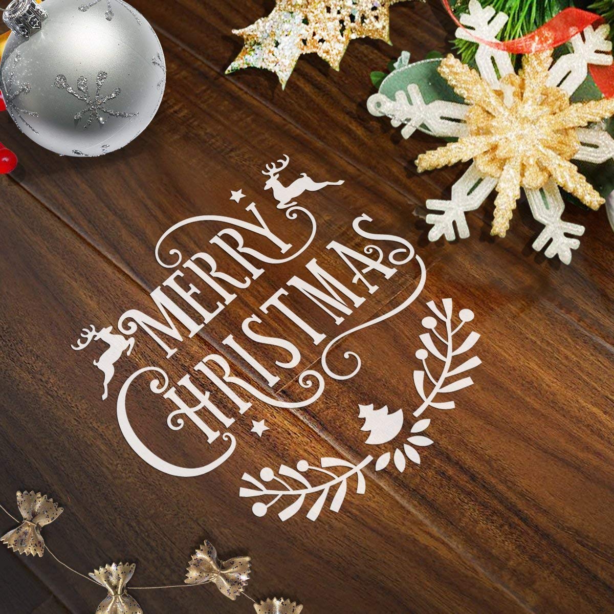 24 Pcs Christmas Stencils, 6x6 in Christmas Painting Stencil Craft for Art Drawing, Wood, Window, Glass Door, Car Body, Greeting Cards, Albums,Scrapbook, Notebook, Journal, Wall, Face Cookie Decor 3