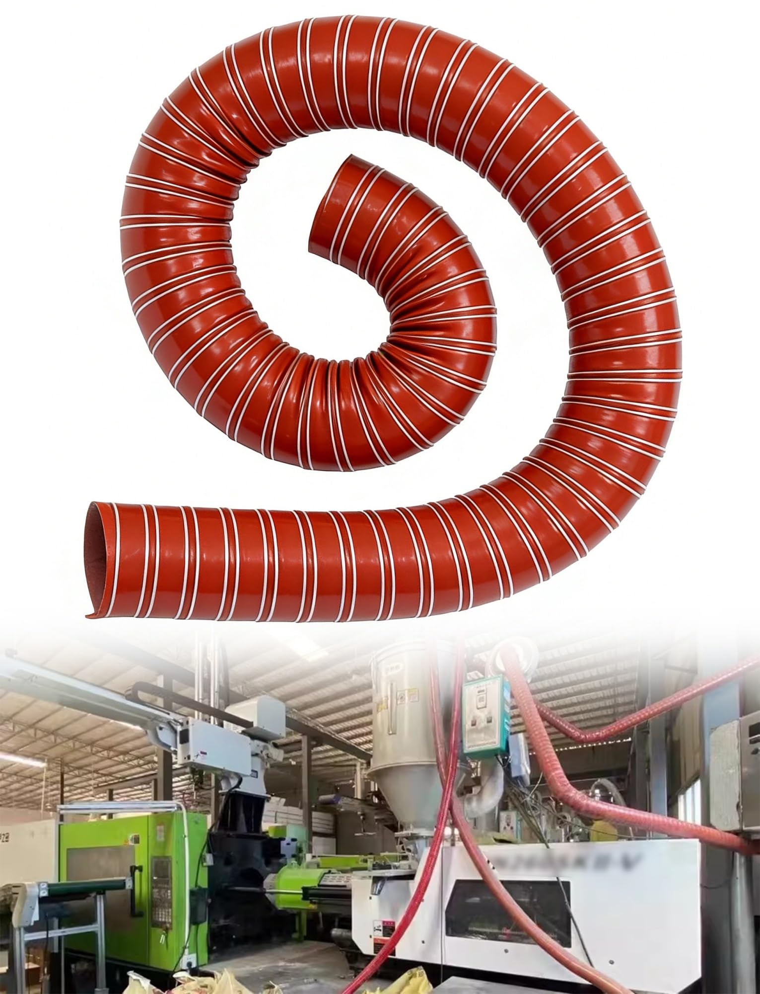 Lyvqzpwlr 5.1Cm/2.01In Silicone Fiberglass Ducting