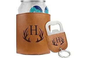 Initial Letter Personalized Can Cooler Bottle Opener Set