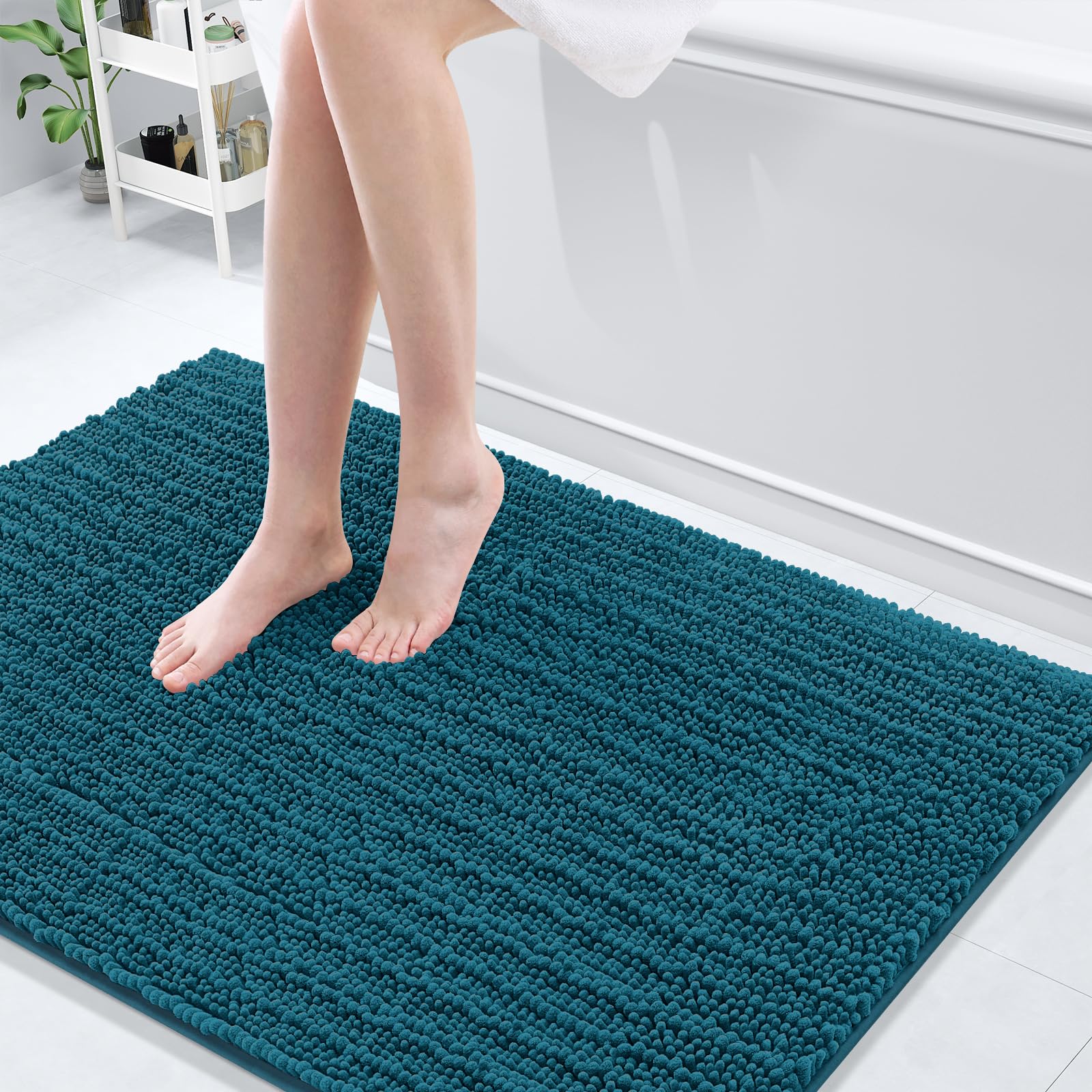 Arotive Luxury Chenille Bathroom Rug Mat, Extra Soft Thick Absorbent Shaggy Bath Rugs, Non-Slip Machine Wash Dry, Plush Bath Mats for Bathroom, Shower