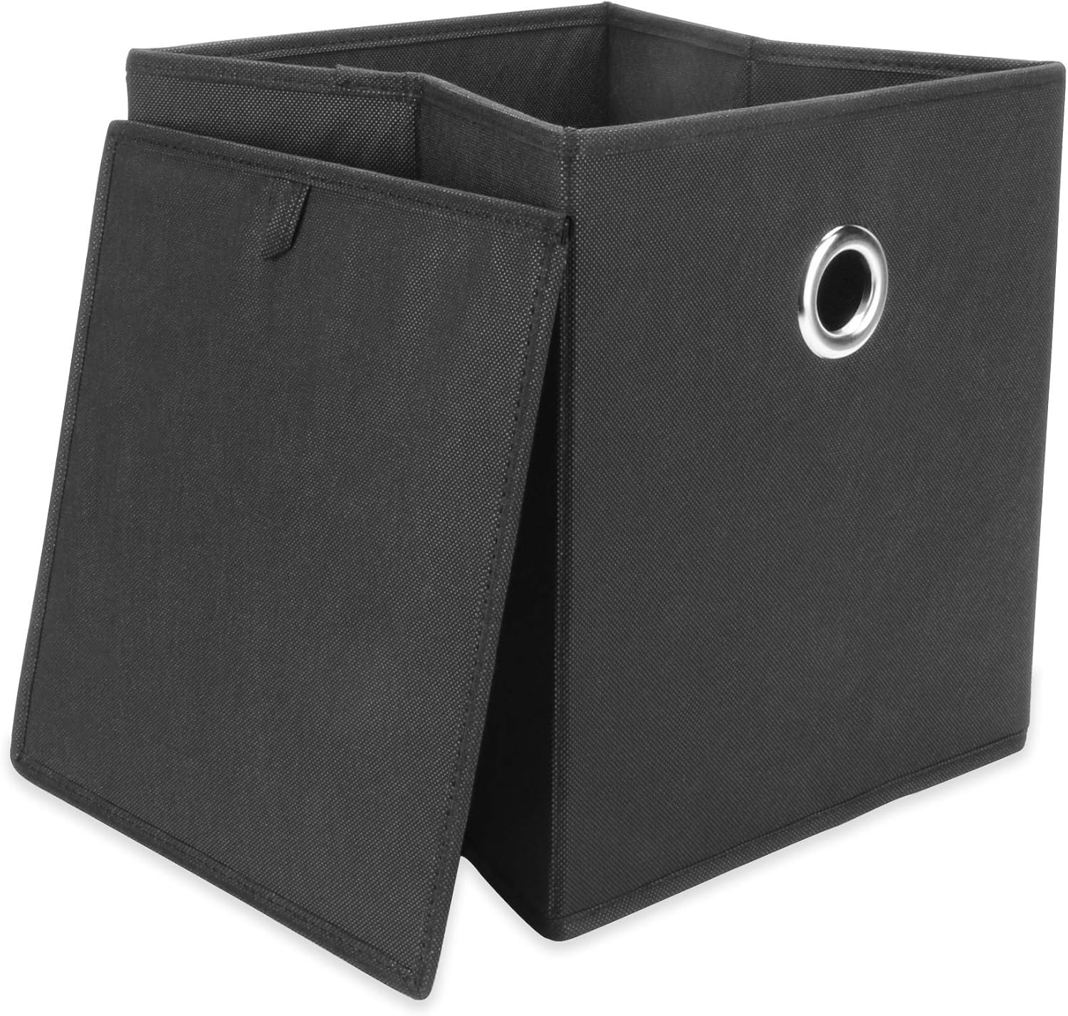 Collapsible Storage Boxes Black Set of 6 Foldable Boxes for Bedroom